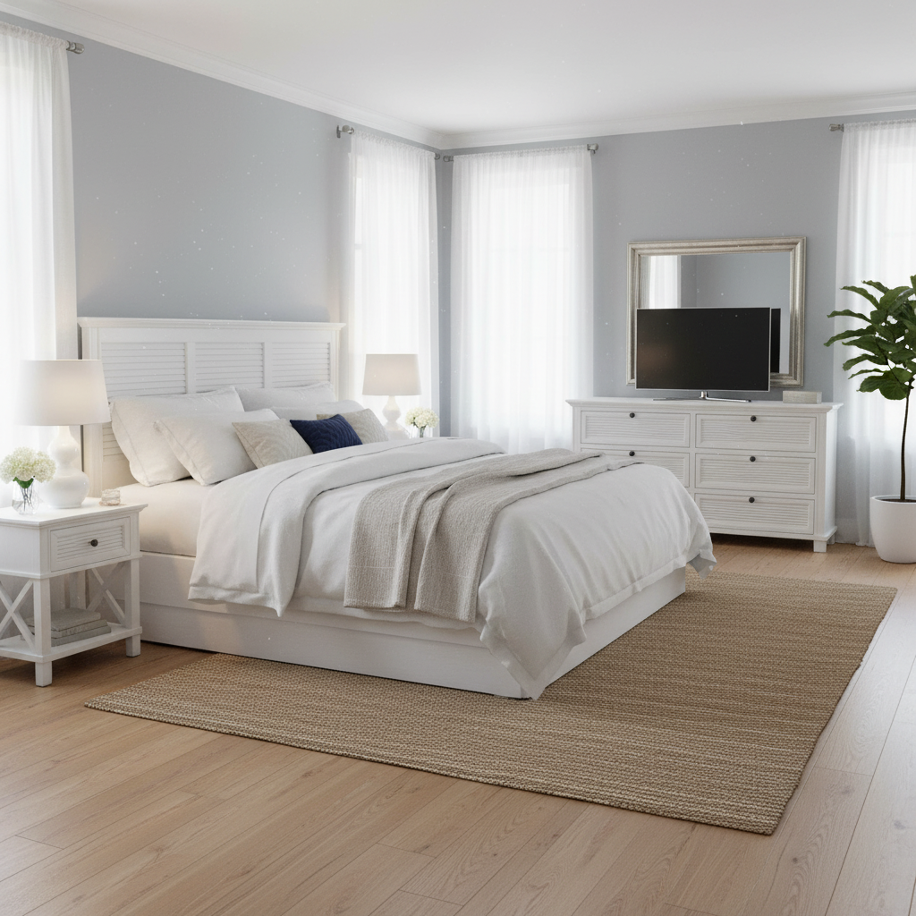 West Beach Hamptons Bedside Table W/Drawer White