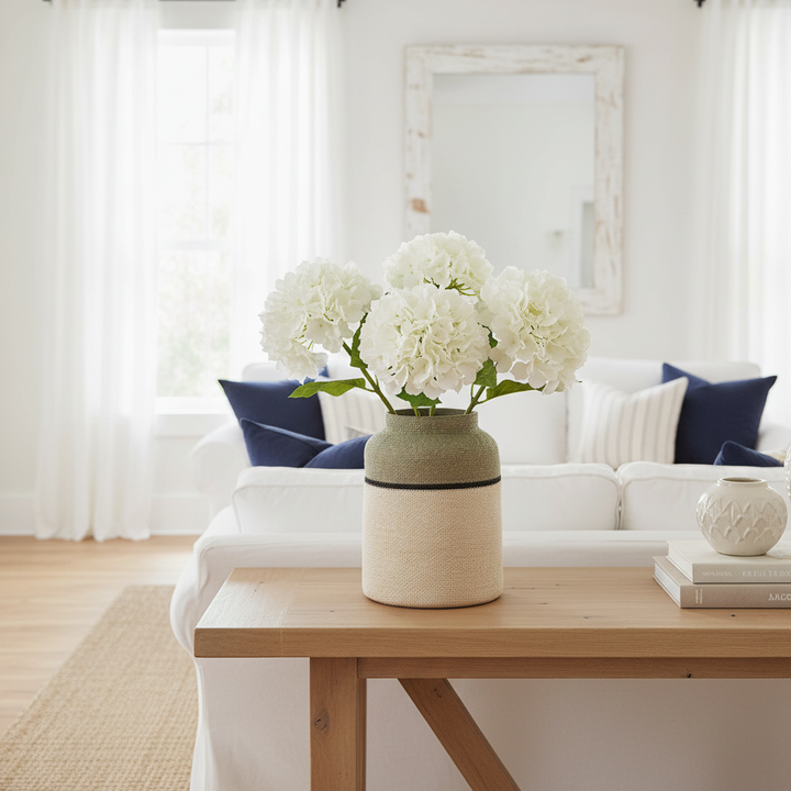 Hydrangea Stem Soft Touch 50cm White