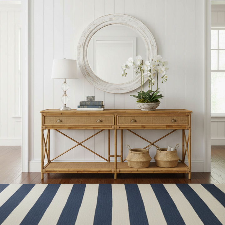 Cayman Large 2 Draw Rattan Console