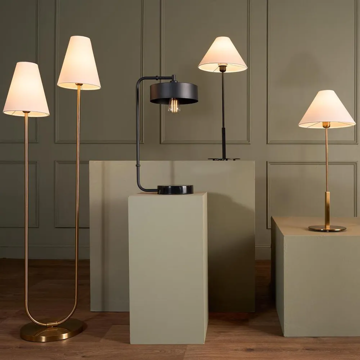 Alpine Table Lamp Antique Brass.