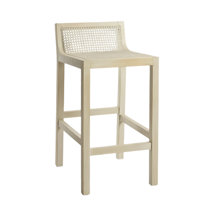 Amalfi Elm Wood and Rattan Barstool Natural