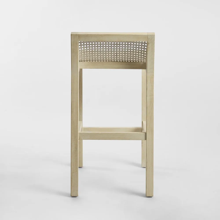 Amalfi Elm Wood and Rattan Barstool Natural