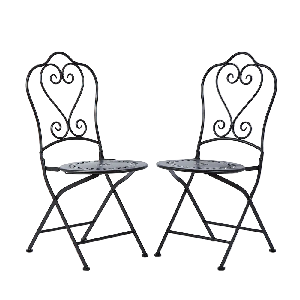 Annabel Folding Dining Chair Black -Outdoor