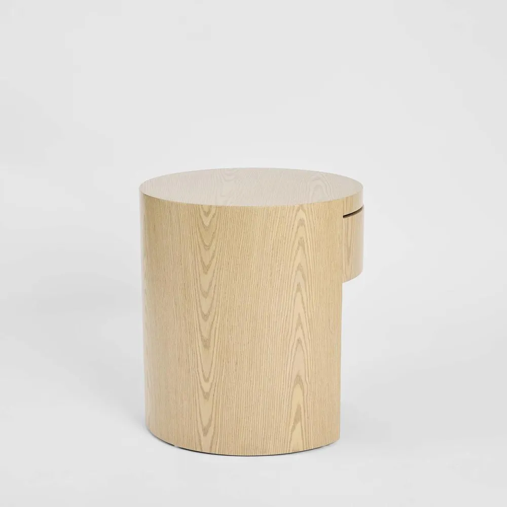 Arc Bedside Light Oak 1 Drawer