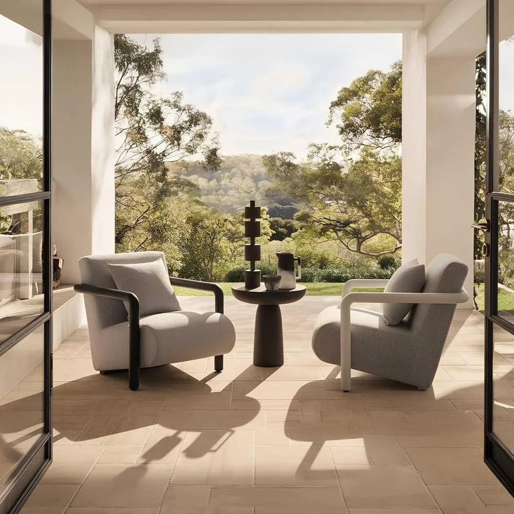 Argo Armchair Ecru with white frame Outdoor