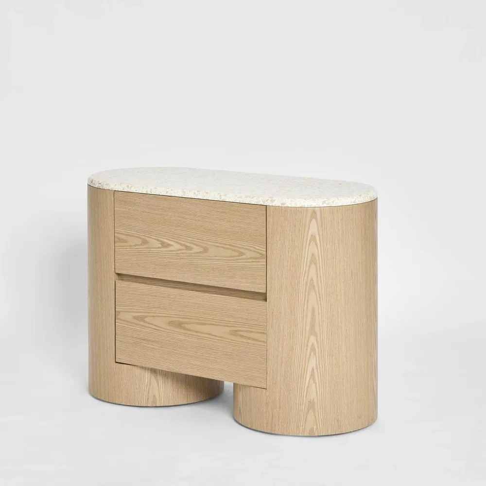 Arlo Bedside Light Oak & Terrazzo