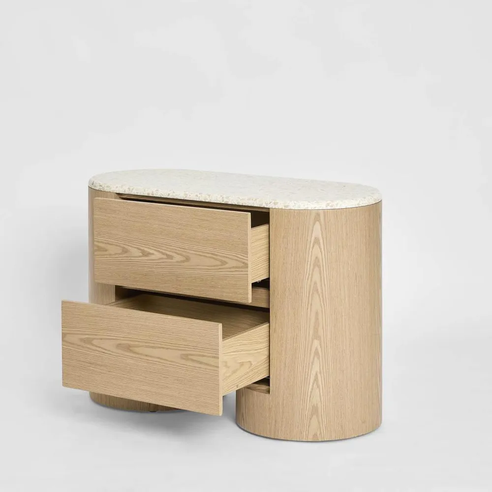 Arlo Bedside Light Oak & Terrazzo