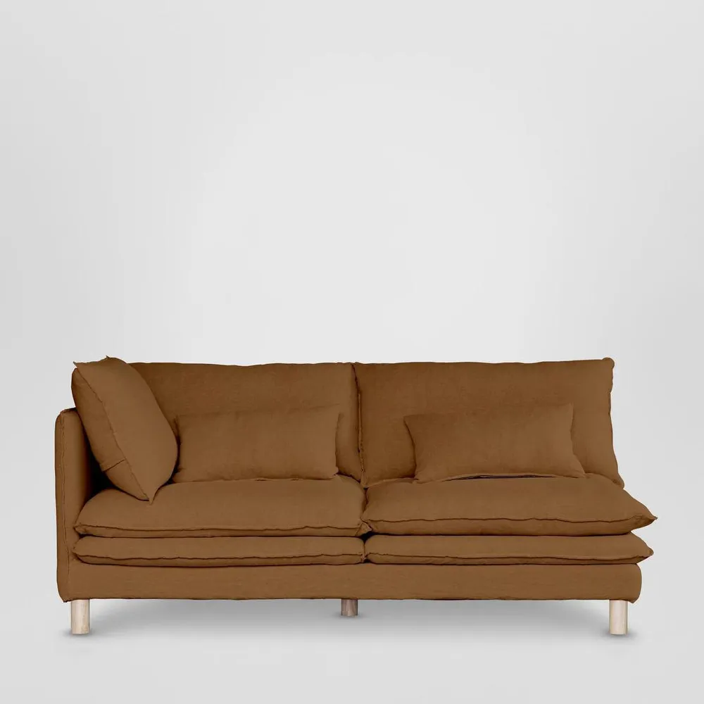 Aura 3 Seater with Chaise Brown