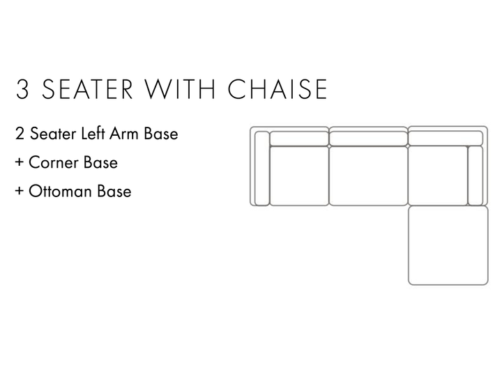 Aura 3 Seater with Chaise Charcoal