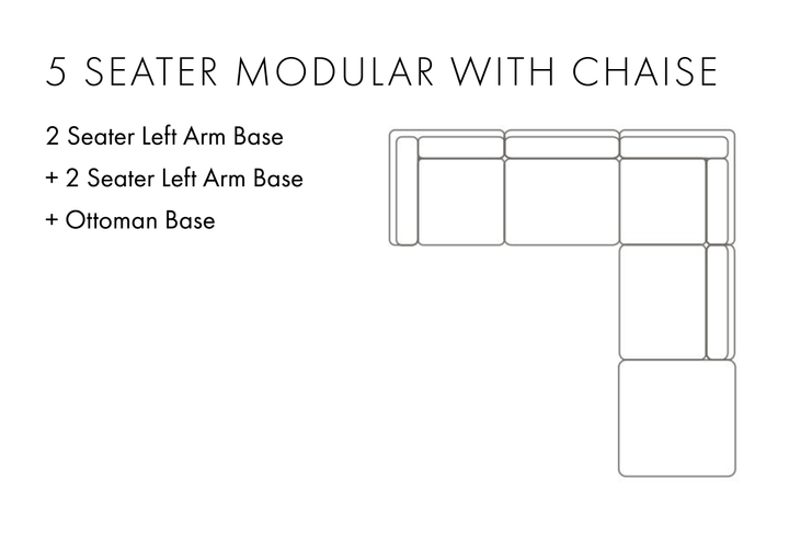 Aura 5 Seater Modular with Chaise Natural