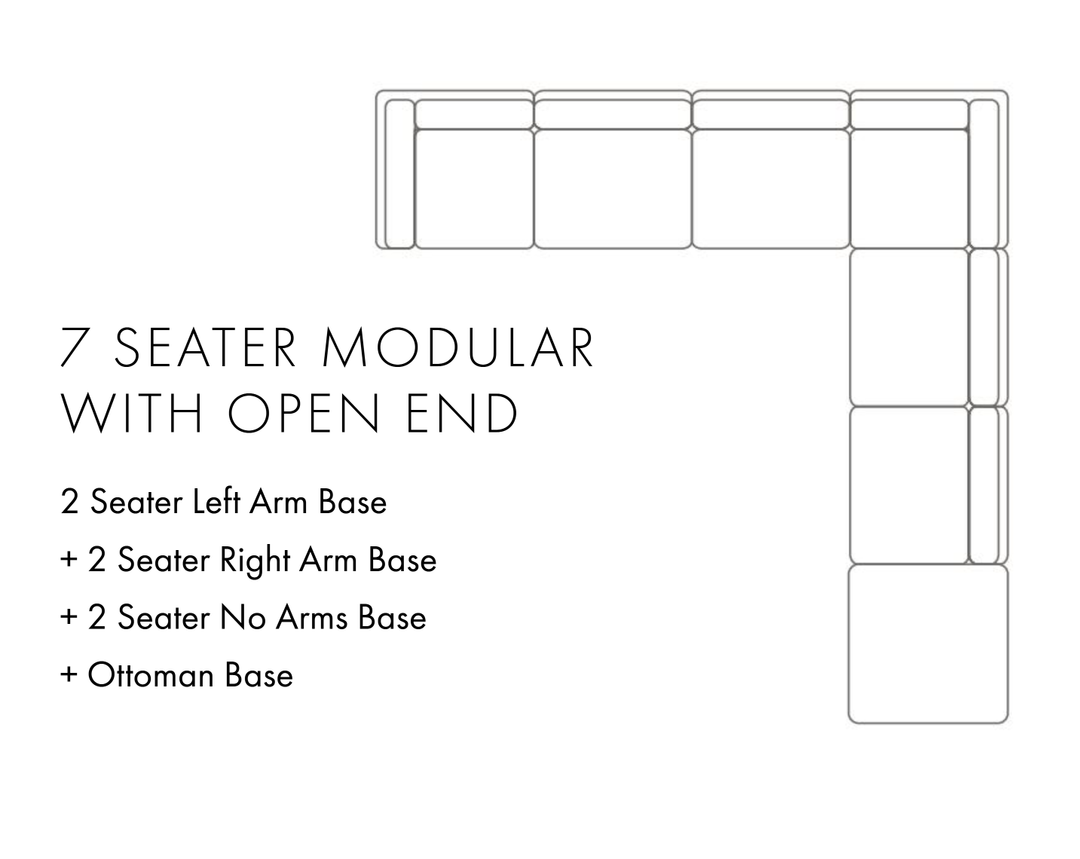Aura 7 Seater Modular with Open End - Natural