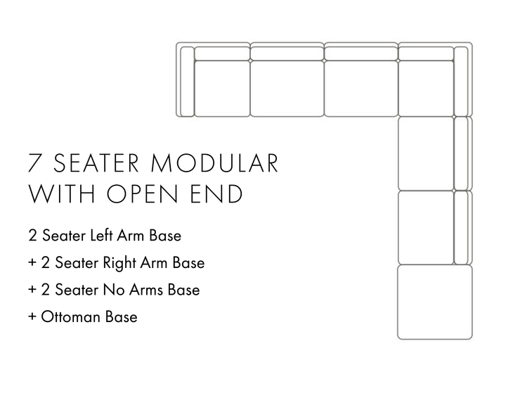 Aura 7 Seater Modular with Open End - Natural