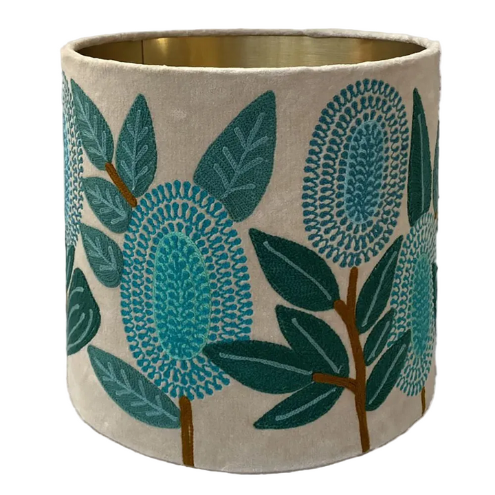Velvet Drum Shade - Banksia - Turquoise Multi Medium