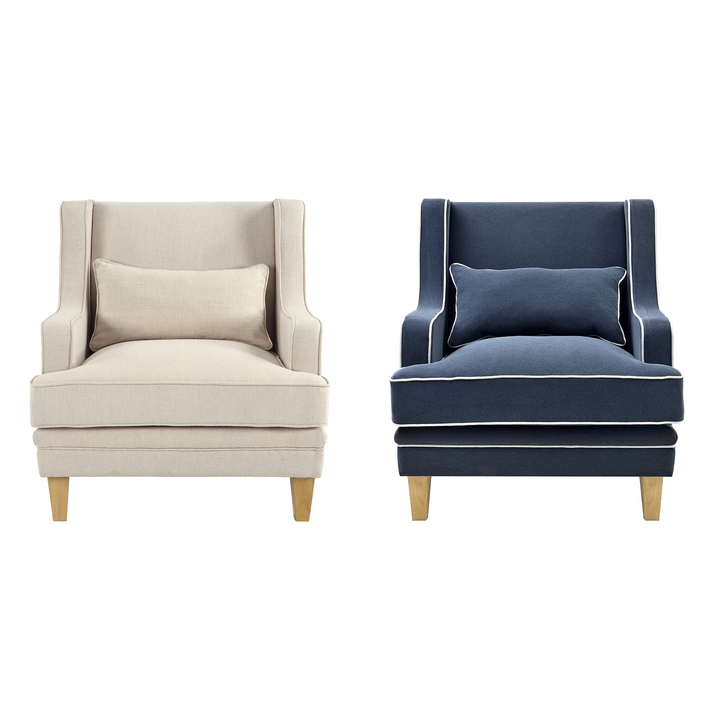 Bondi Armchairs - Beige and Navy
