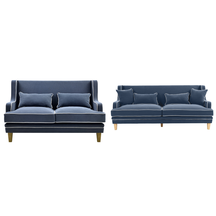 Bondi Navy Sofas - 2 Seat and 3 Seat