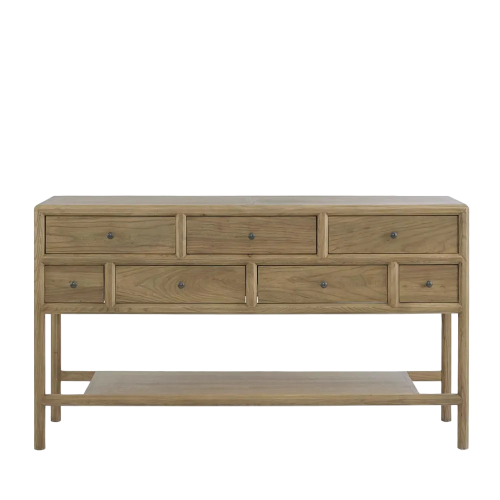 Cambridge 7 Drawer Console Elm Natural