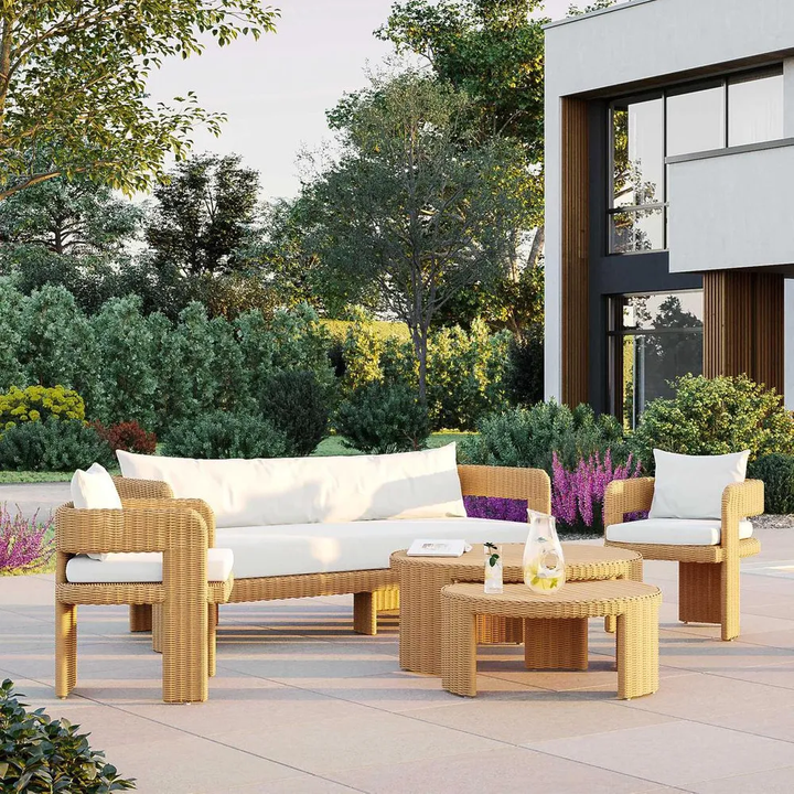 Cassius Outdoor Coffee Tables Nest of 2 Natural