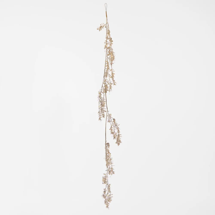 Ice Champagne Glitter Leaf Garland