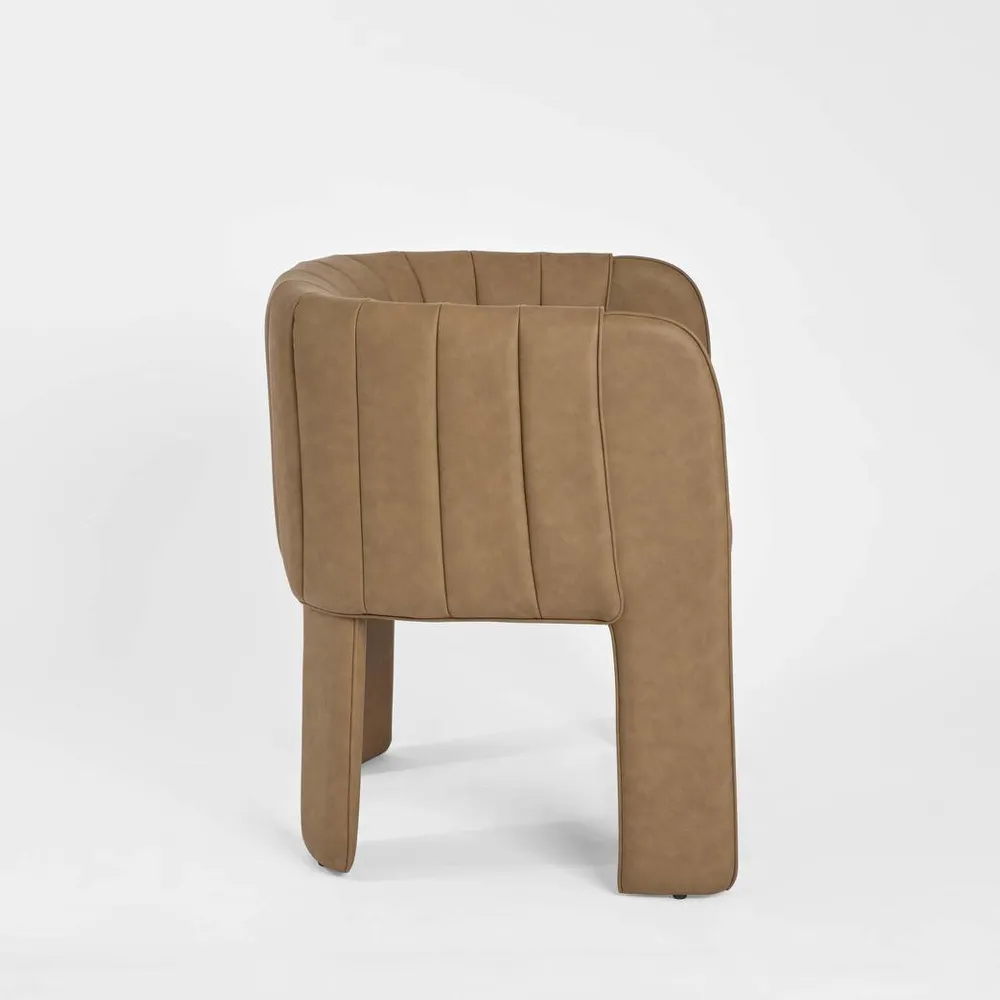 Clara Dining Chair with Arms Tan