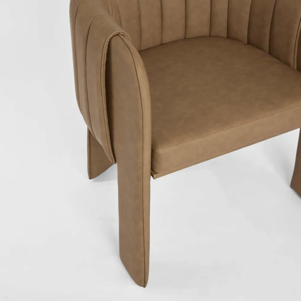 Clara Dining Chair with Arms Tan