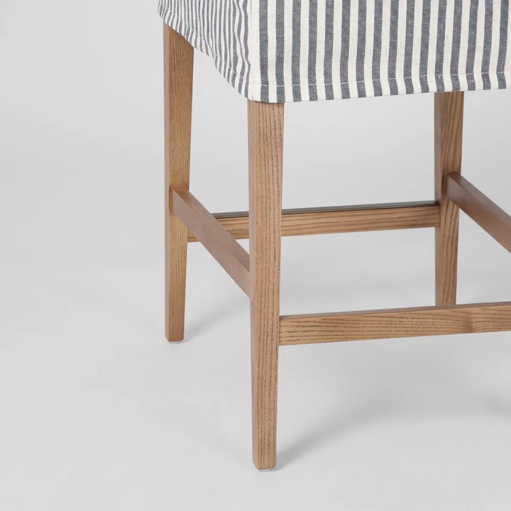 Clifton Counter Stool Slip Cover Blue Stripe