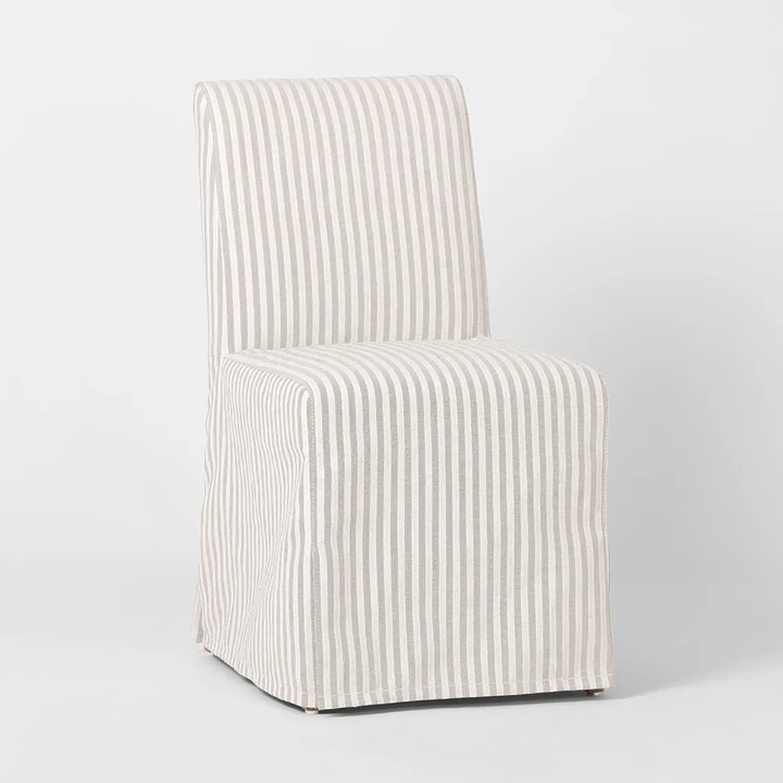Clifton Dining Chair Slip Cover Beige Stripe