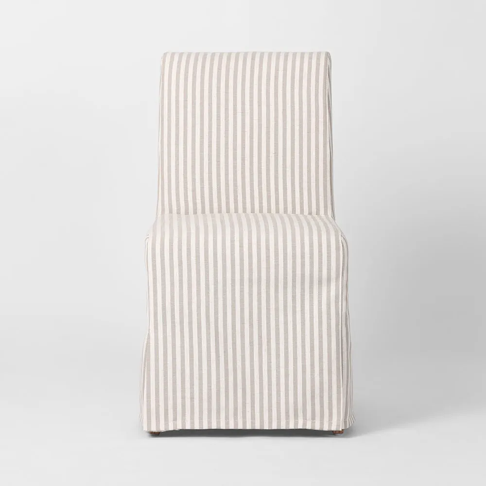Clifton Dining Chair Slip Cover Beige Stripe