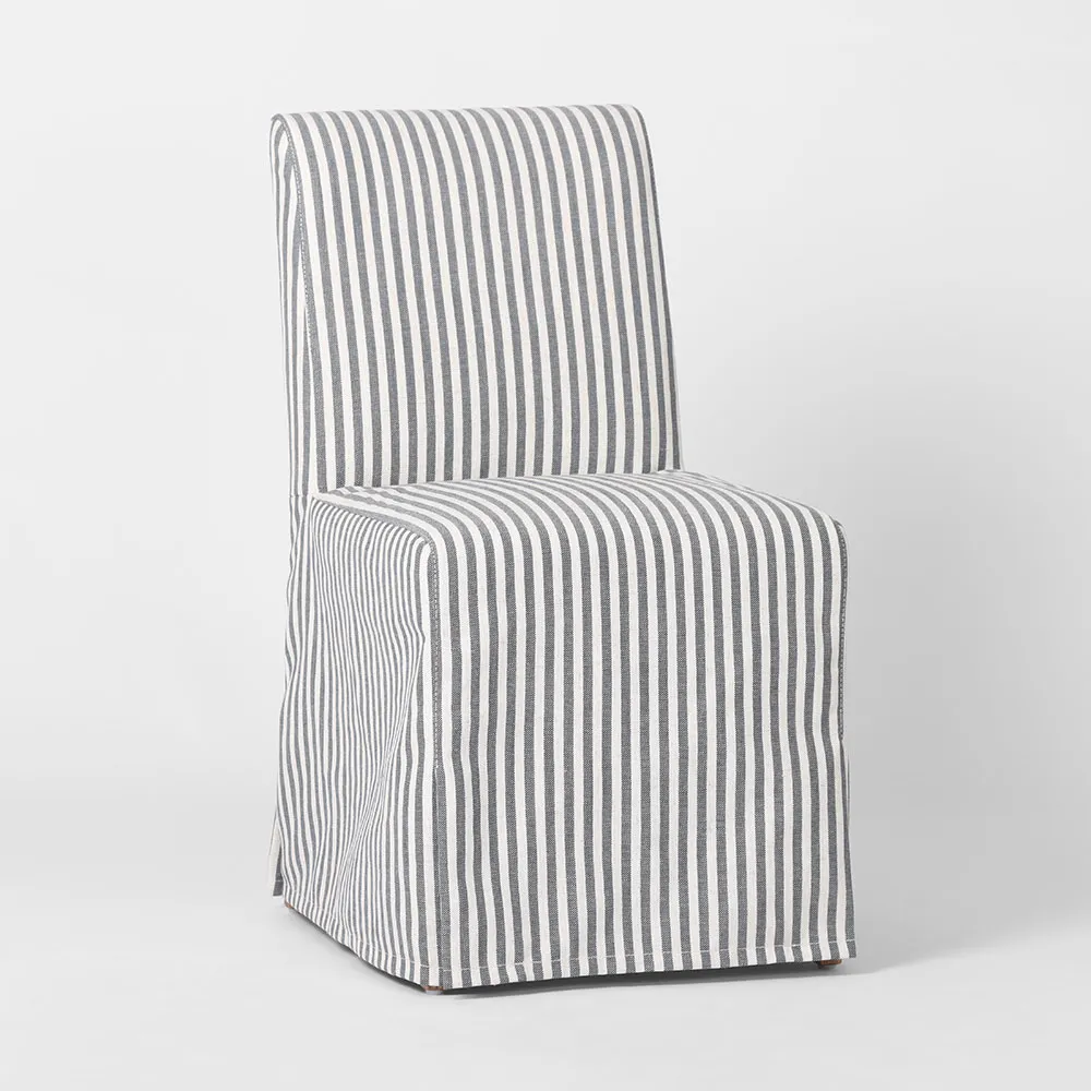 Clifton Dining Chair Slip Cover  Blue Stripe