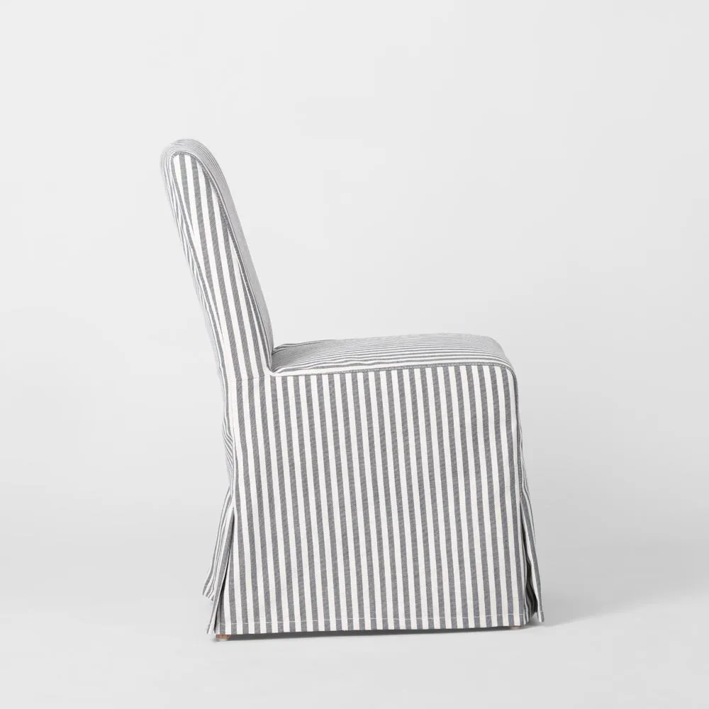 Clifton Dining Chair Slip Cover  Blue Stripe