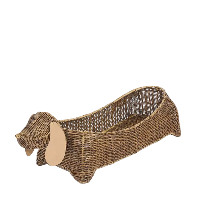 Coco Rattan Dog Basket Brown