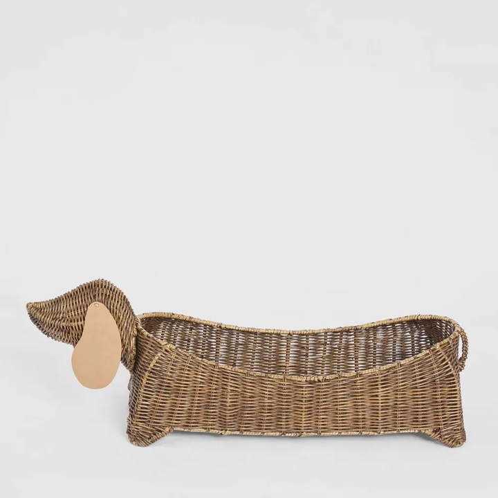 Coco Rattan Dog Basket Brown
