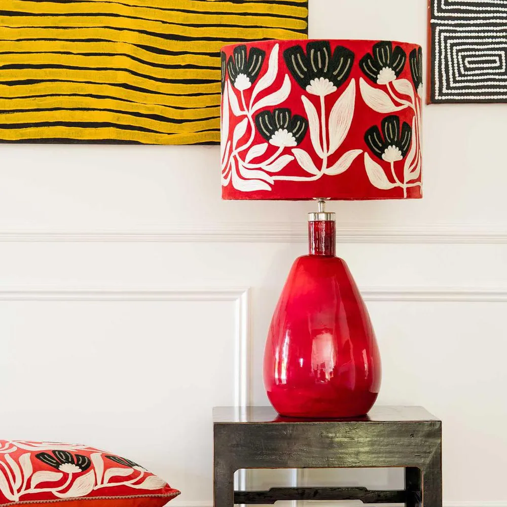 AD Daisy Velvet Drum Shade Rust