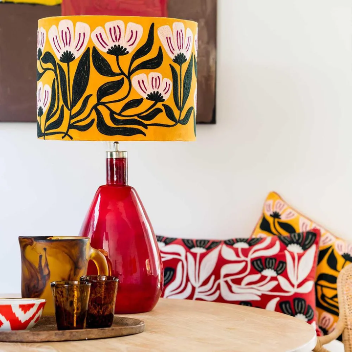 AD Daisy Velvet Drum Shade Yellow