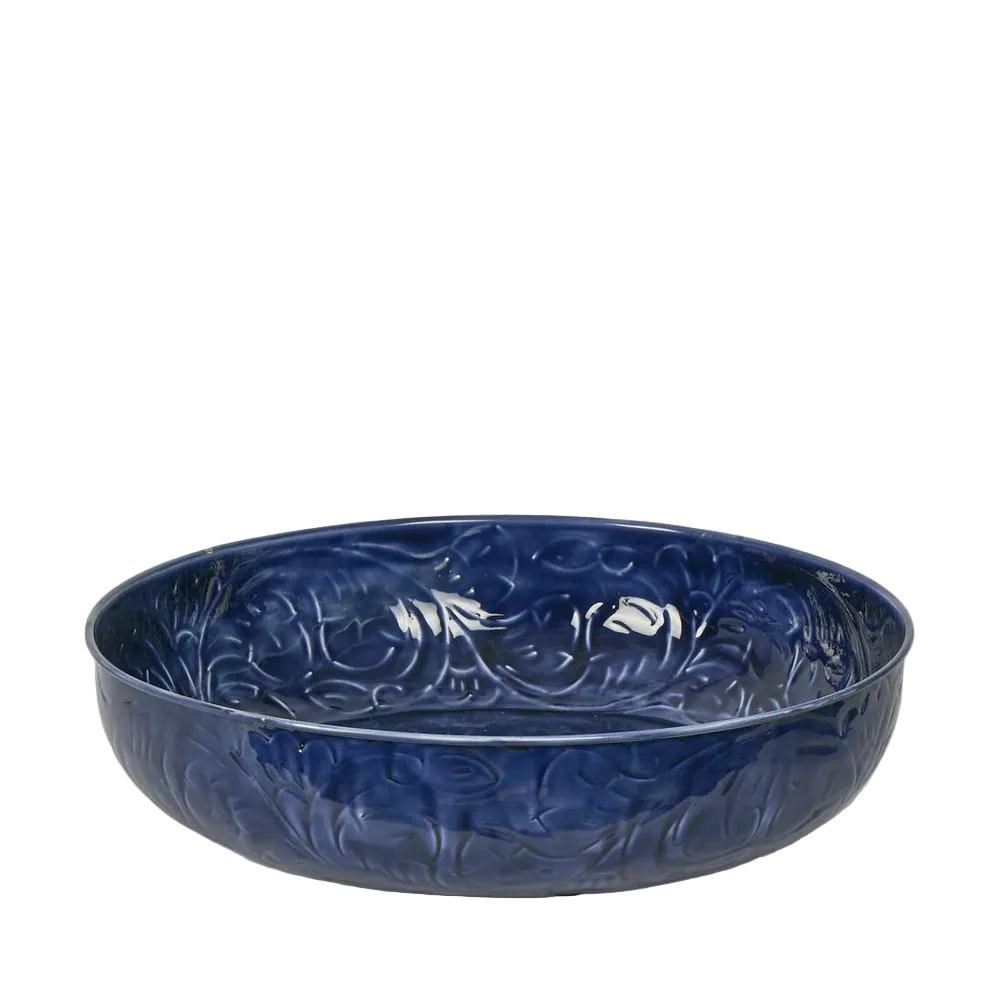 Embossed Enamel Bowl LGE Blue