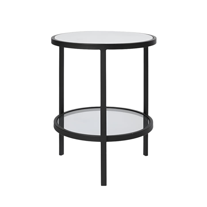 Palladium Black Iron Marble & Glass Side Table