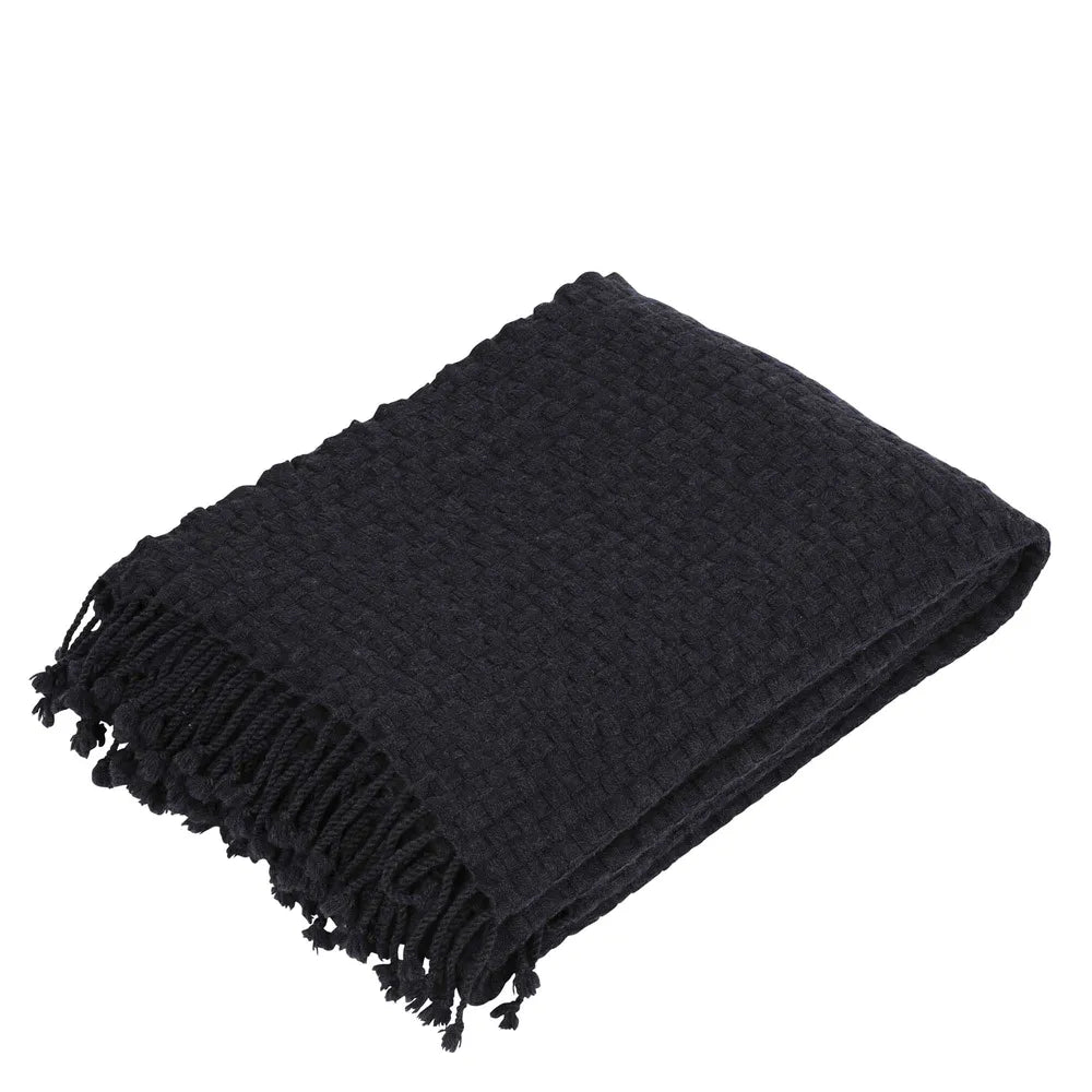 Flint Wool Throw Throw Navy 130x170cm