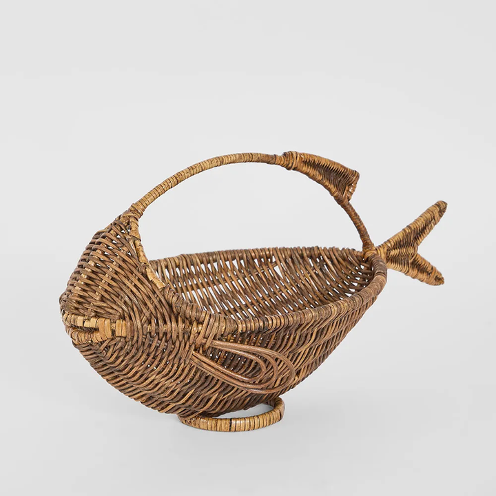 Fish Rattan Basket Brown