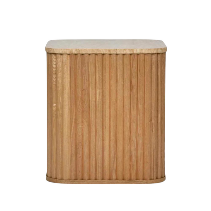 Travertine Oak Side Table