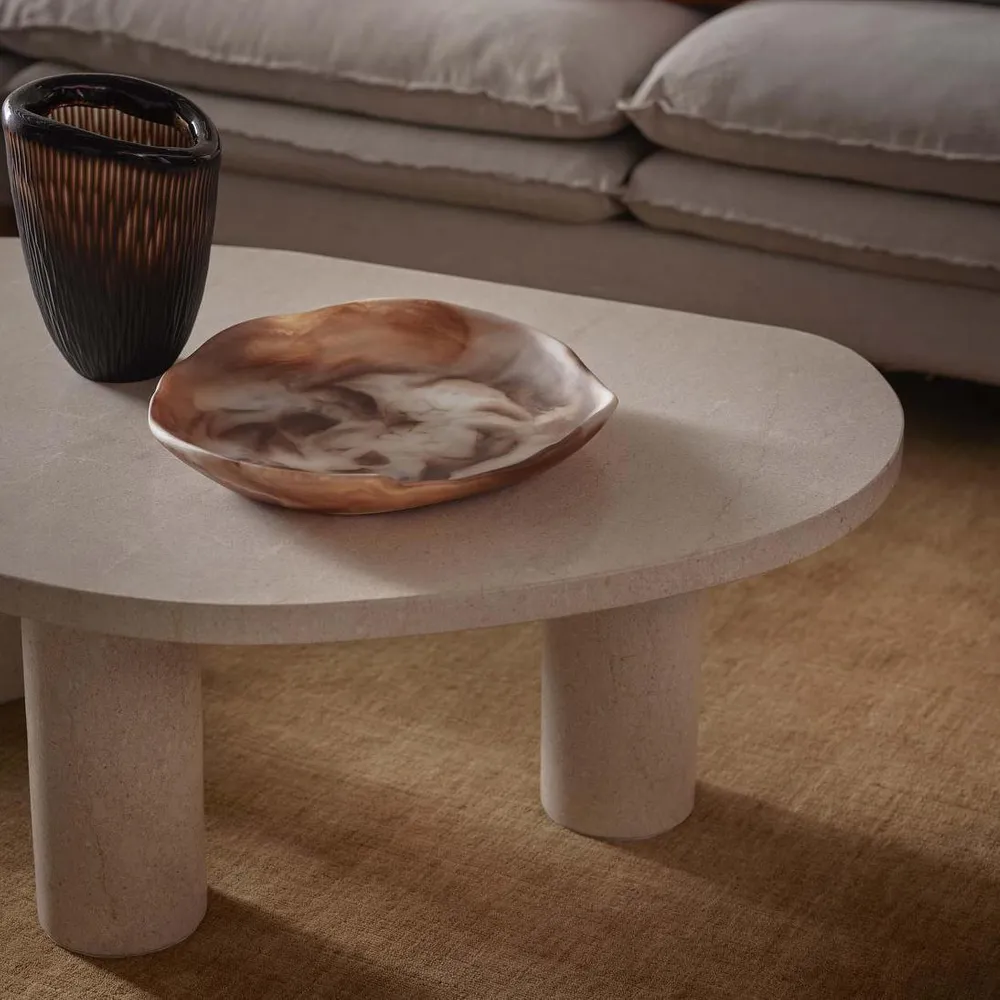 HALO Swirl Resin Serving Platter Medium Peach