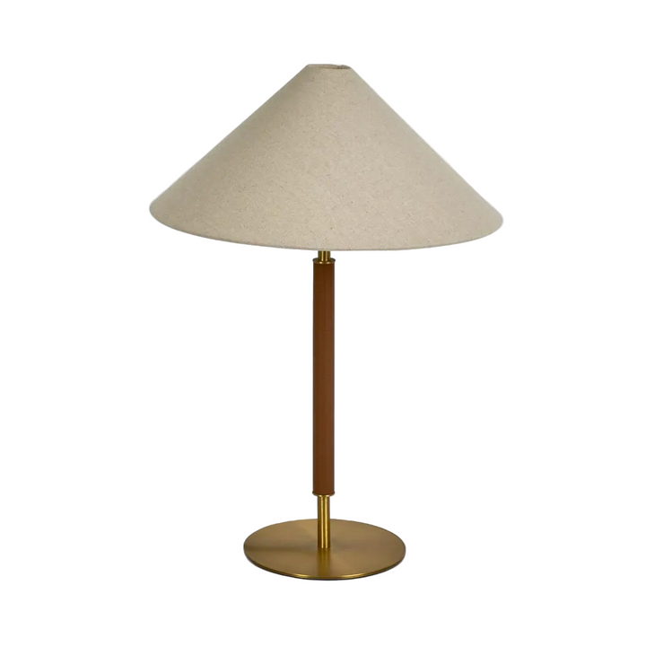 Huntley Leather & Brass Table Lamp & Shade