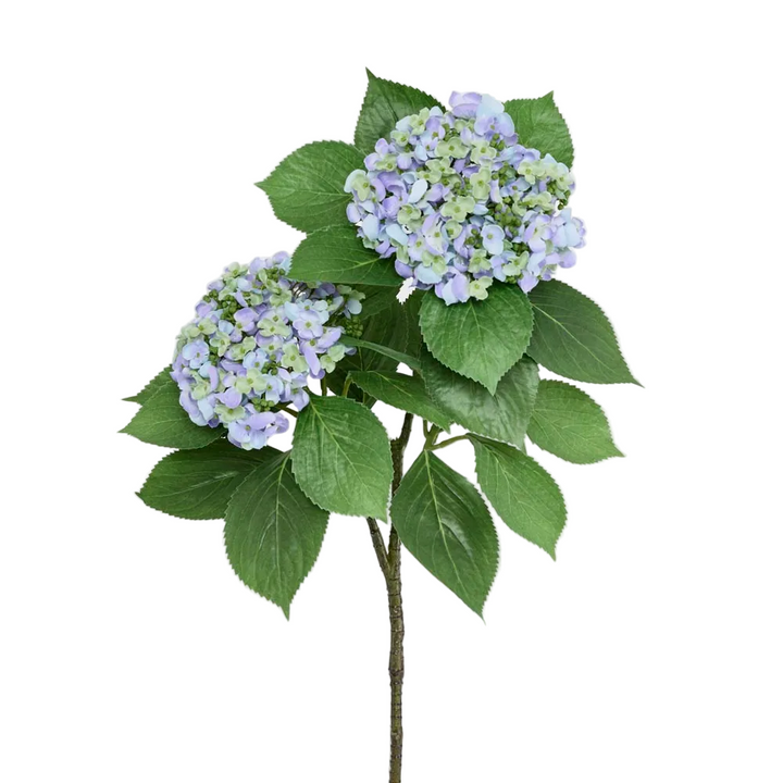Hydrangea with Leaves 90cm Blue