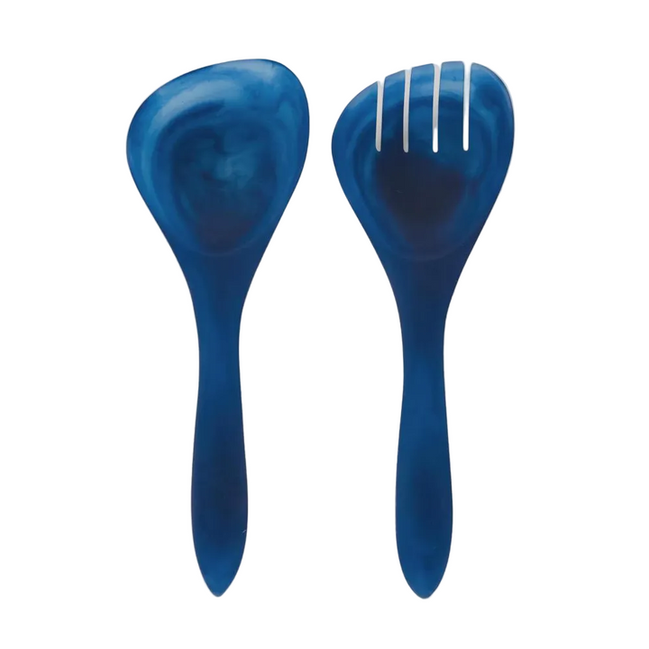 IDRA Swirl Resin Salad Servers Blue