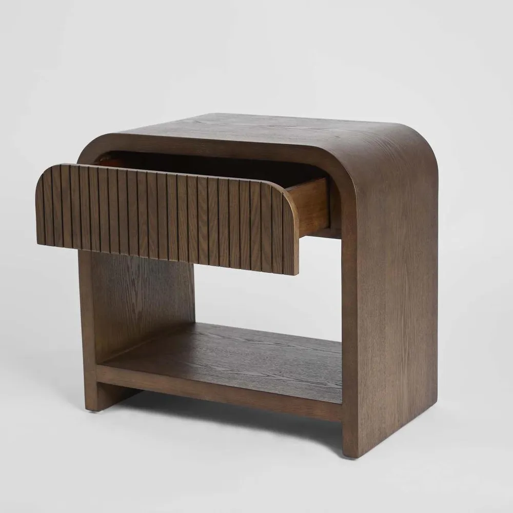 Marcel Bedside 1 Drawer Dark Walnut
