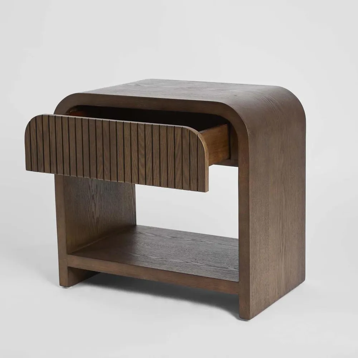 Marcel Bedside 1 Drawer Dark Walnut
