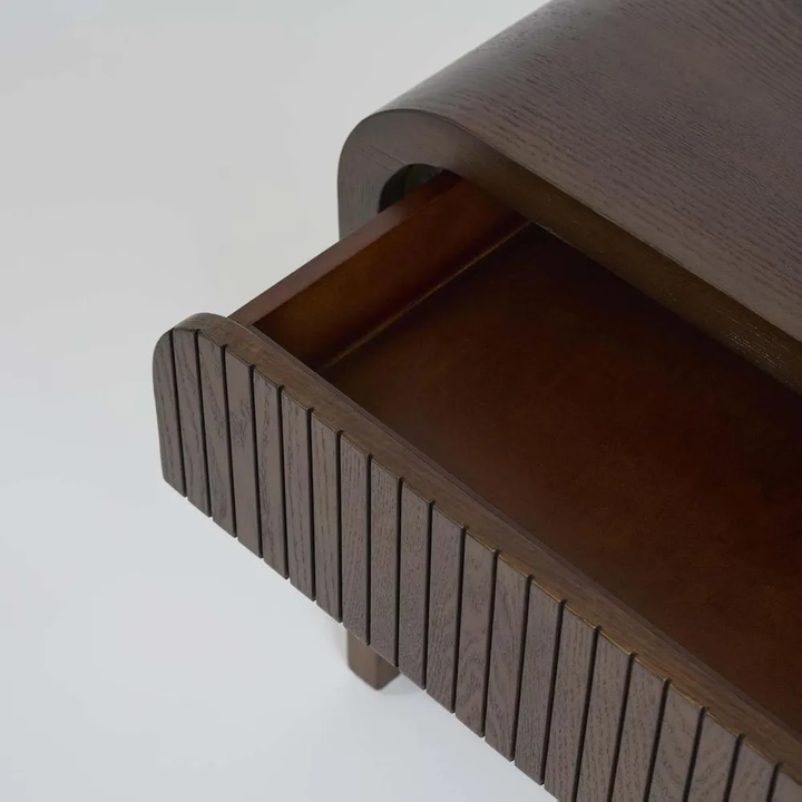 Marcel Bedside 1 Drawer Dark Walnut