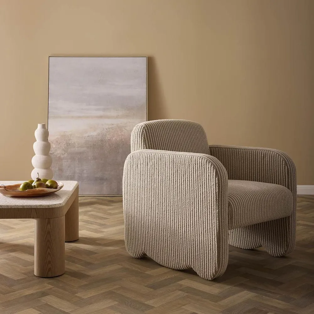 Margot Armchair Natural/White Stripe
