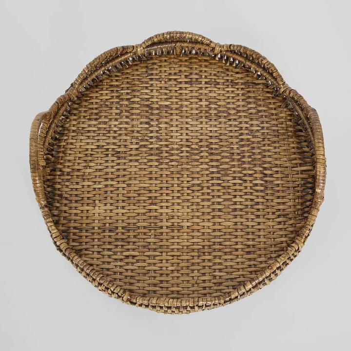 Mesa Rattan Scallop Tray Brown