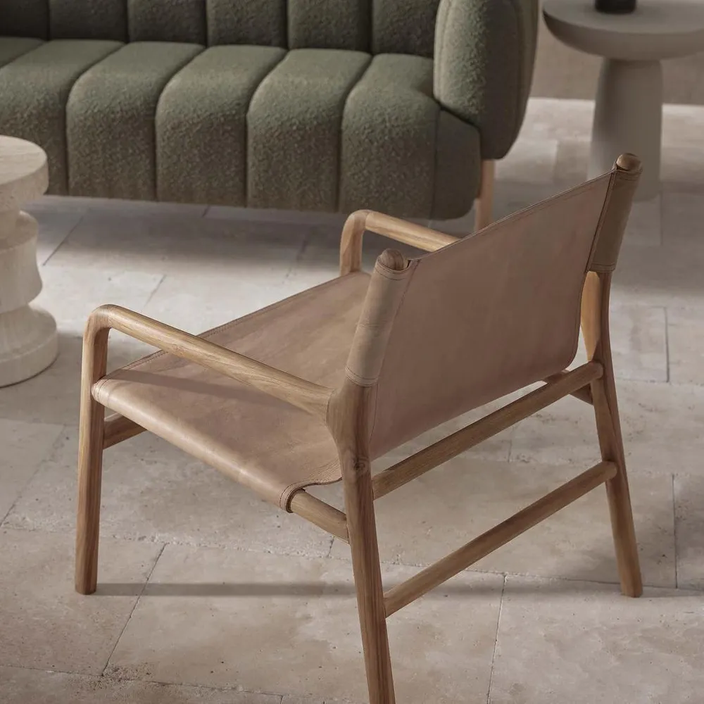 Miles Leather Sling Armchair