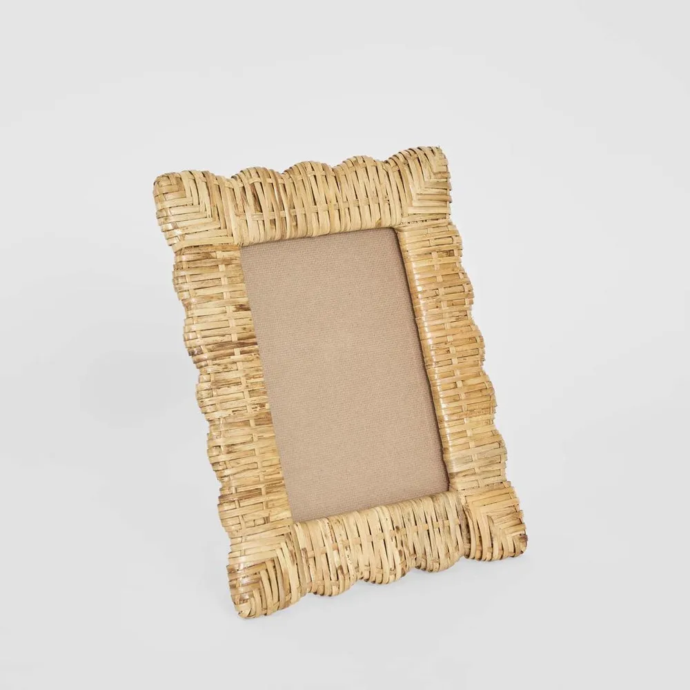 Mina Rattan Photo Frame Natural