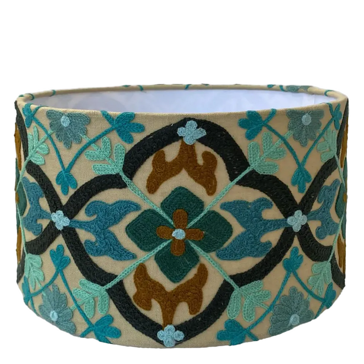 Mosaic Cottom Drum Shade Turquoise Multi